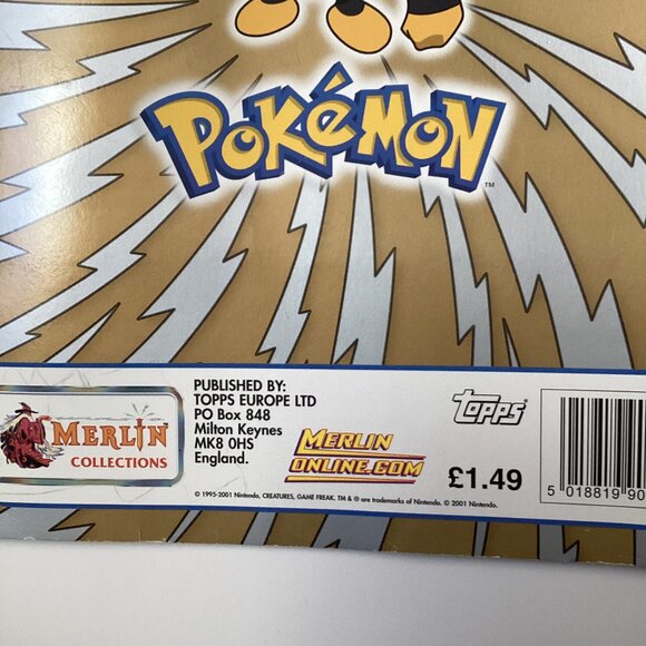 Merlin Topps Pokémon 2001 Album Book + Stickers English Issue Collectable - Picture 15 of 16